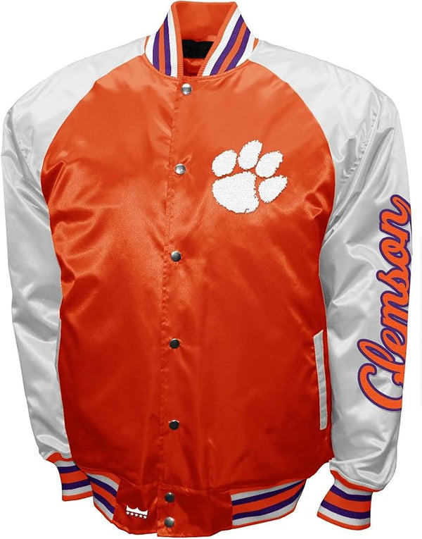 Men's Starter White/Orange Clemson Tigers The Legend Full-Snap Jacket
