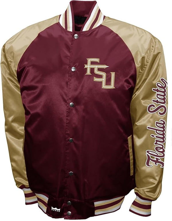 Men's Franchise Club Garnet Florida State Seminoles The Game Satin Full-Snap Jacket