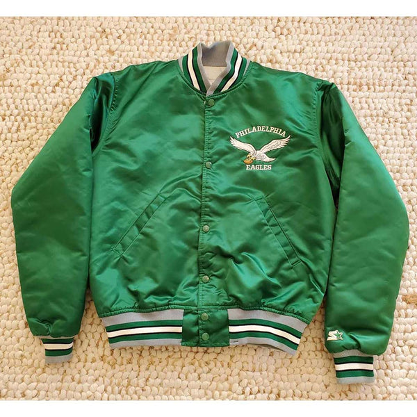 Philadelphia Eagles Bomber Green Satin Jacket