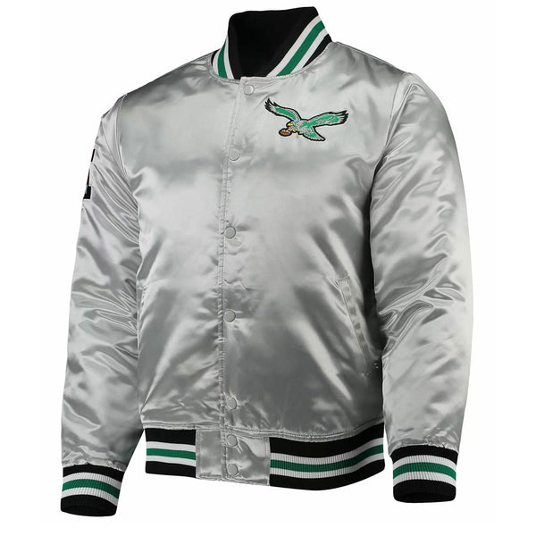 Philadelphia Eagles Silver Satin Jacket