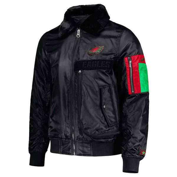 Satin Starter Philadelphia Eagles Ty Mopkins Black History Month Jacket
